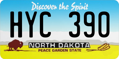 ND license plate HYC390