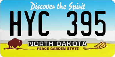 ND license plate HYC395