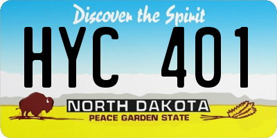 ND license plate HYC401