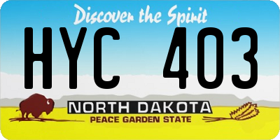 ND license plate HYC403