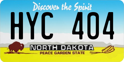 ND license plate HYC404