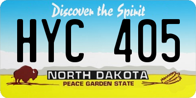 ND license plate HYC405