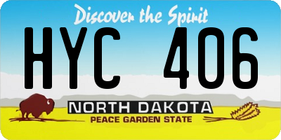 ND license plate HYC406