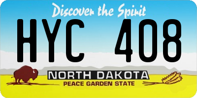 ND license plate HYC408