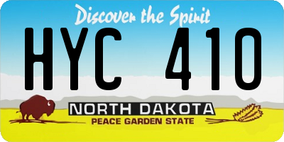 ND license plate HYC410