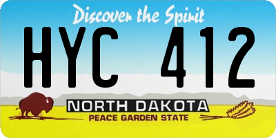 ND license plate HYC412