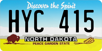 ND license plate HYC415