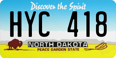 ND license plate HYC418