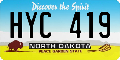 ND license plate HYC419