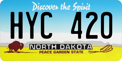 ND license plate HYC420