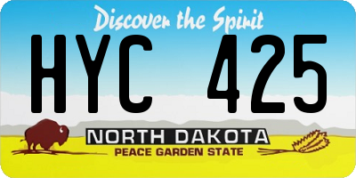 ND license plate HYC425