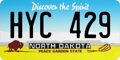 ND license plate HYC429