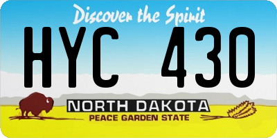 ND license plate HYC430