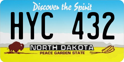 ND license plate HYC432