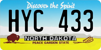 ND license plate HYC433