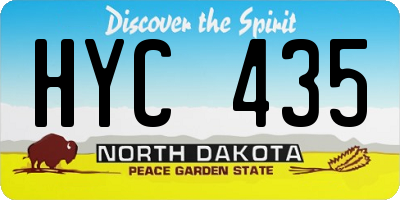 ND license plate HYC435