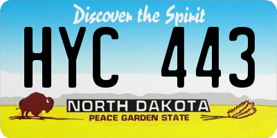 ND license plate HYC443
