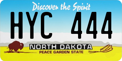 ND license plate HYC444
