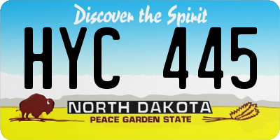 ND license plate HYC445