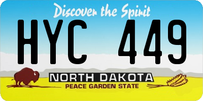 ND license plate HYC449
