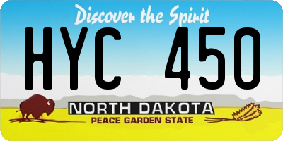 ND license plate HYC450