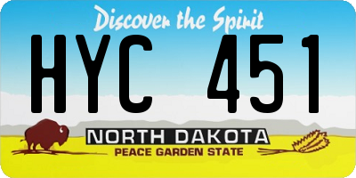 ND license plate HYC451