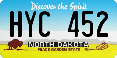 ND license plate HYC452