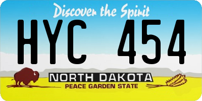 ND license plate HYC454