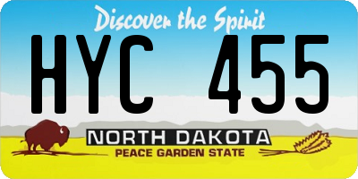 ND license plate HYC455