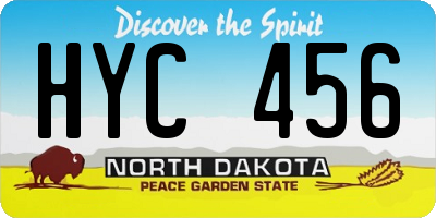 ND license plate HYC456