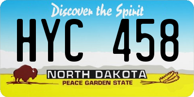 ND license plate HYC458