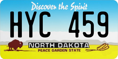 ND license plate HYC459