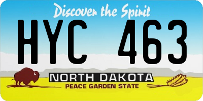 ND license plate HYC463