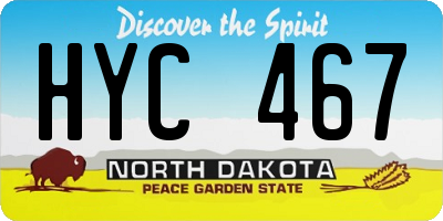 ND license plate HYC467