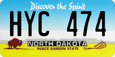 ND license plate HYC474