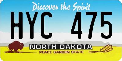 ND license plate HYC475