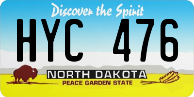 ND license plate HYC476
