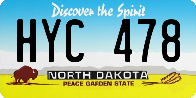 ND license plate HYC478