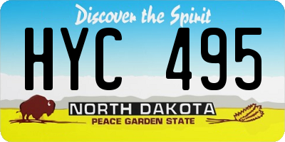 ND license plate HYC495