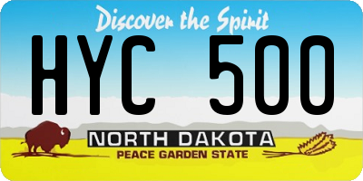ND license plate HYC500