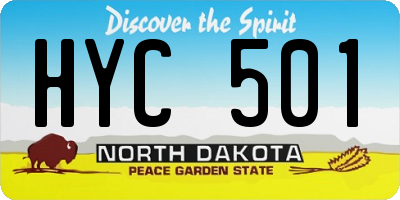 ND license plate HYC501