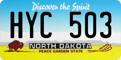 ND license plate HYC503