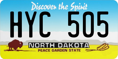 ND license plate HYC505
