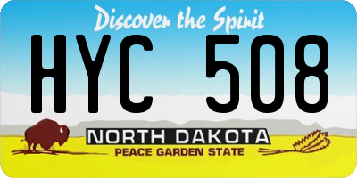 ND license plate HYC508