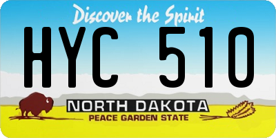 ND license plate HYC510