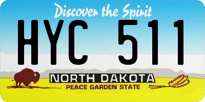 ND license plate HYC511
