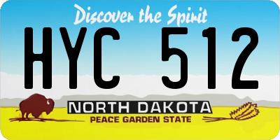 ND license plate HYC512