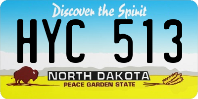ND license plate HYC513
