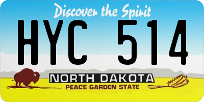 ND license plate HYC514