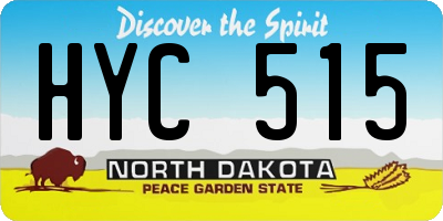 ND license plate HYC515